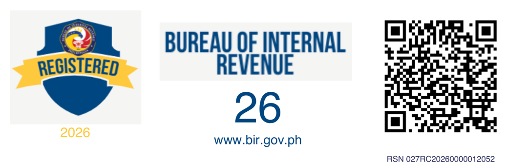 BIR Registration Seal Badge 2026, RSN 027RC20260000012052