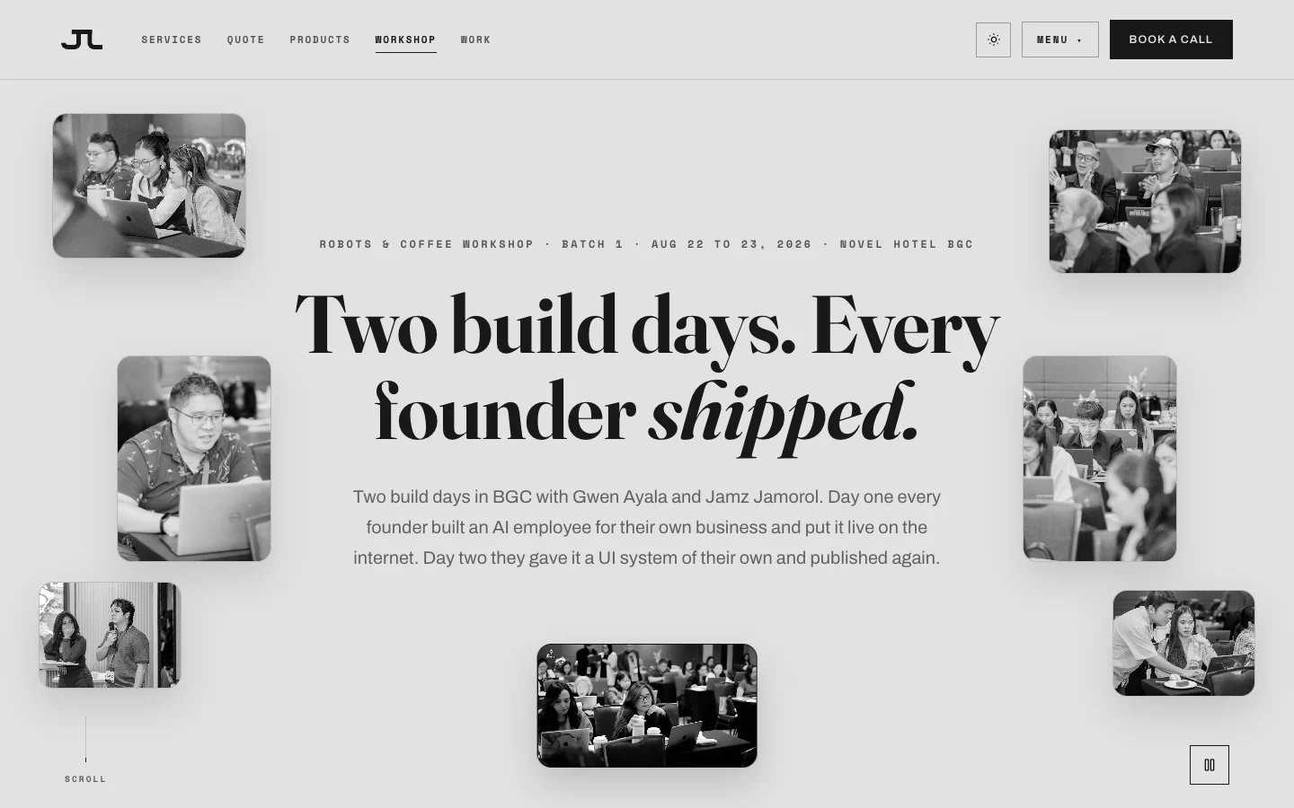 Batch 1 workshop recap page on a laptop